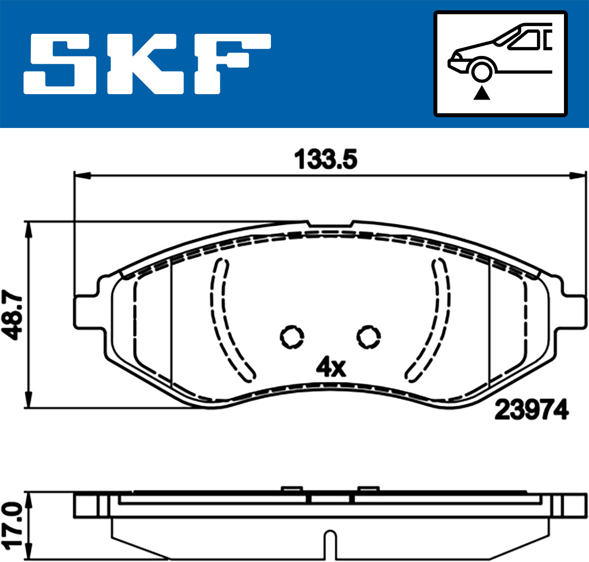 Set placute frana,frana disc VKBP 80475 SKF